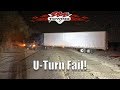 Tractor Trailer Fails At U Turn