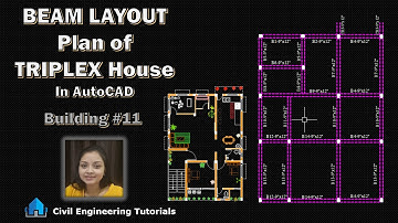 BEAM Layout Plan of Triplex House in AutoCAD || 1345 SQFT || Building #11