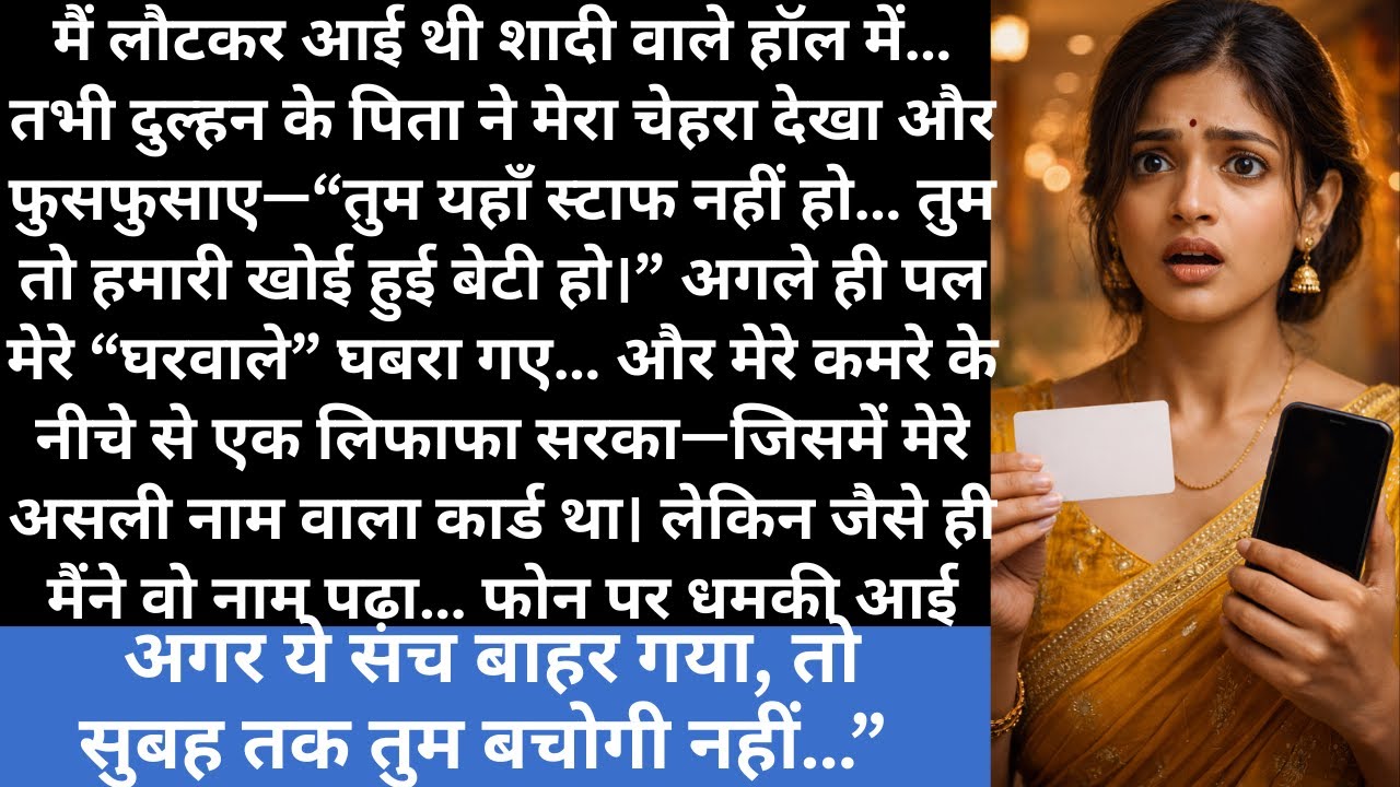 शादी में दुल्हन के पिता ने कहा—“तुम्हारा असली नाम…” तभी घरवालों ने मुझे छुपा दिया | Hindi Story