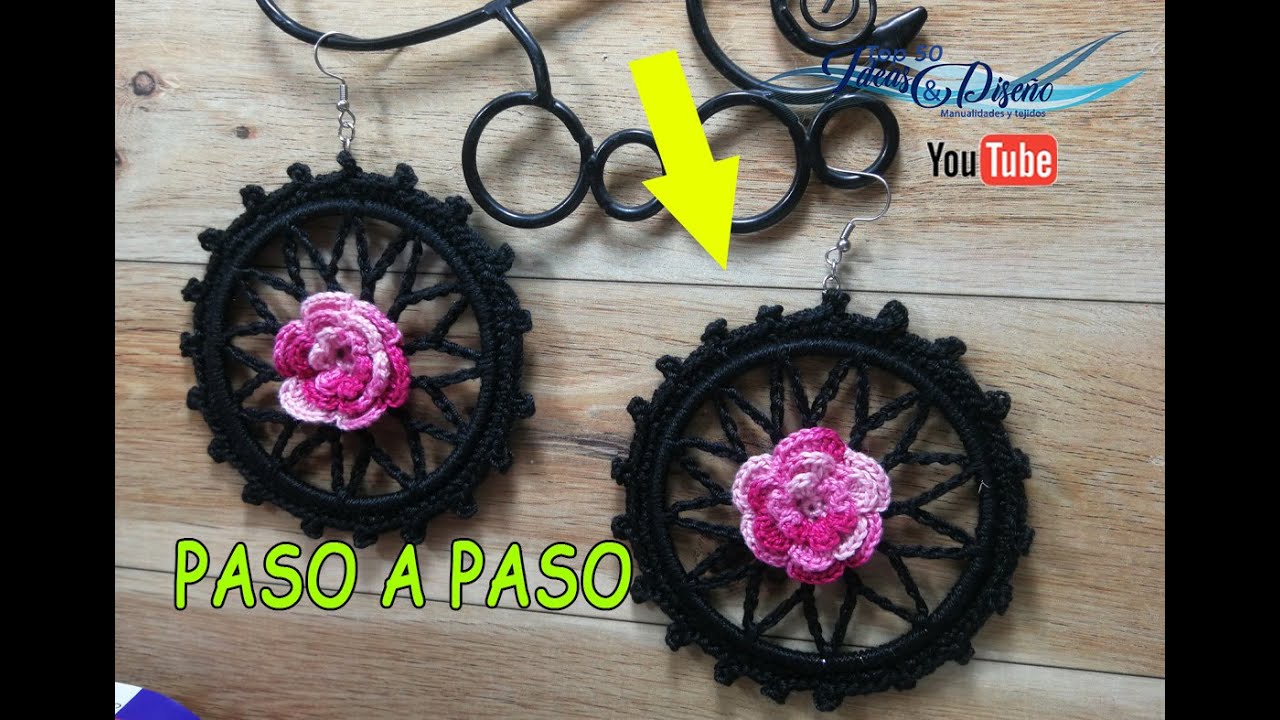 Aretes en Crochet en aros grandes + Crea tu aro muy facil