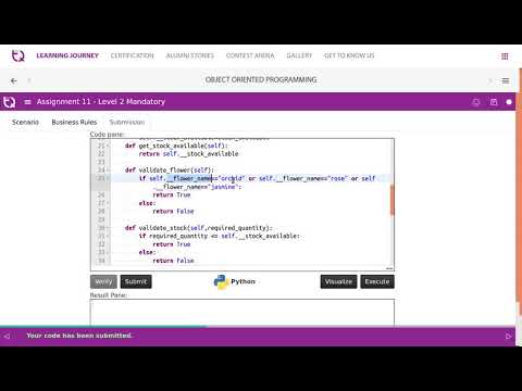 InfyTQ OOP Day2 Video 8 Assignment 11