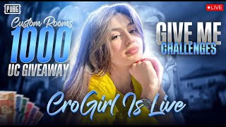 PUBG LIVE GIVEAWAYS CUSTOM ROOMS PUBG MOBILE PAKISTAN l CROGIRL GAMING