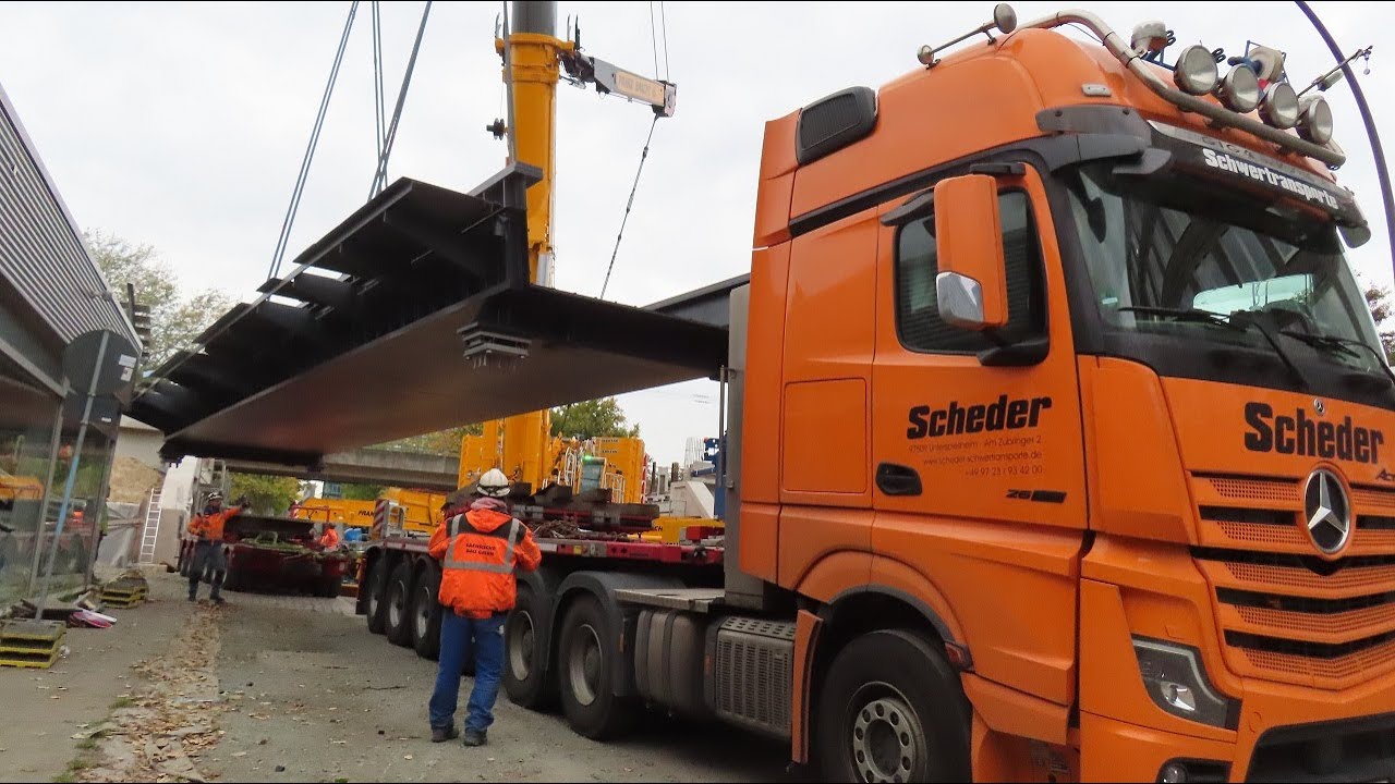 FRANZ BRACHT - LIEBHERR 1750-9.1 beim Einbau der ersten 130t Brücke