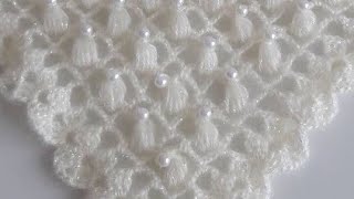 How to crochet a simple shawl of the triangle of beauty and love