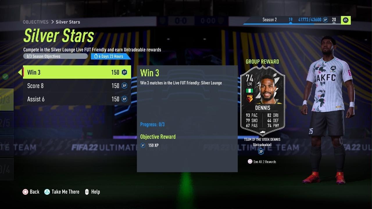 FIFA 22 - SILVERS STARS Dennis OBJECTIVE PLAYER REQUIREMENTS