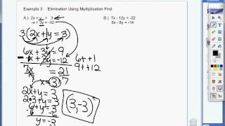 5.3 Example 3 Solve system of linear equations by elimination using multiplication