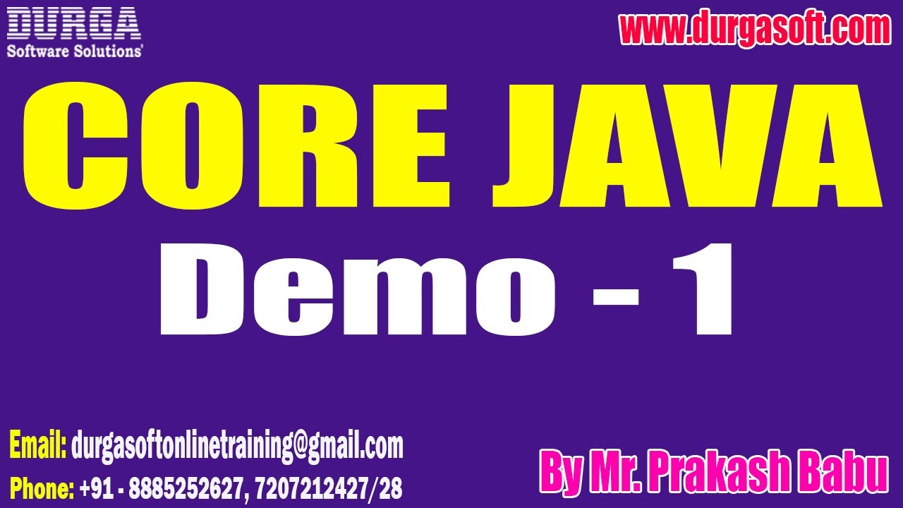 CORE JAVA tutorials || Demo - 1 || by Mr. Prakash Babu On 22-12-2025 ...