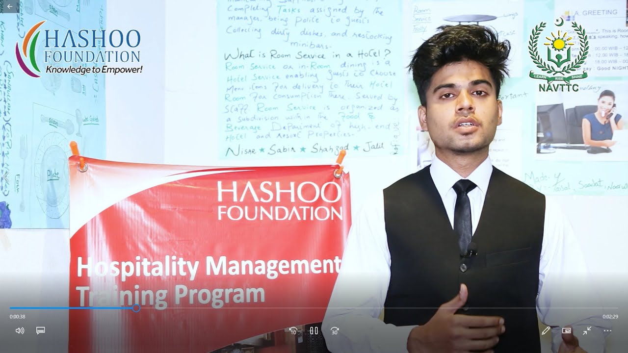 Restaurant Managers Course by NAVTTC at Hashoo Foundation Karachi YouTube