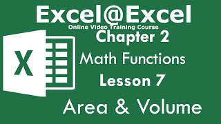 Area and Volume | Microsoft Excel 2013