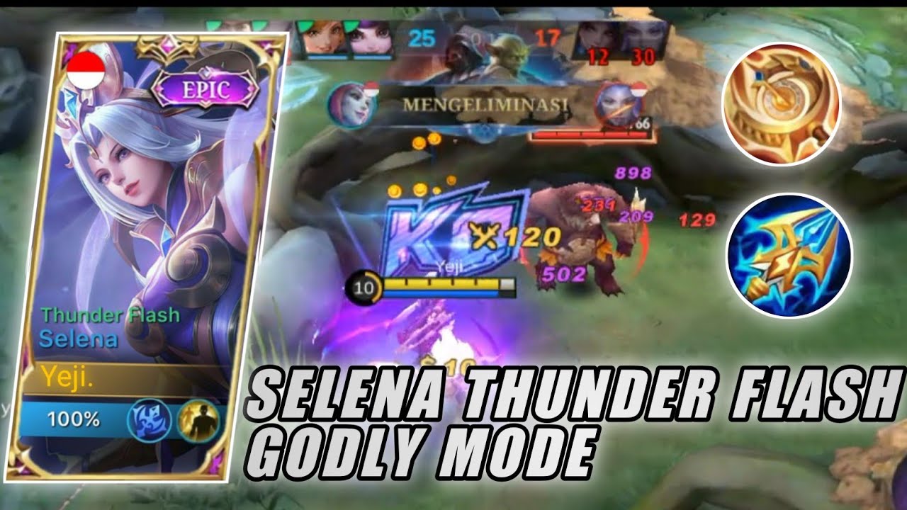 SELENA THUNDER FLASH GODLY GAMEPLAY | SELENA MOBILE LEGENDS BANG BANG