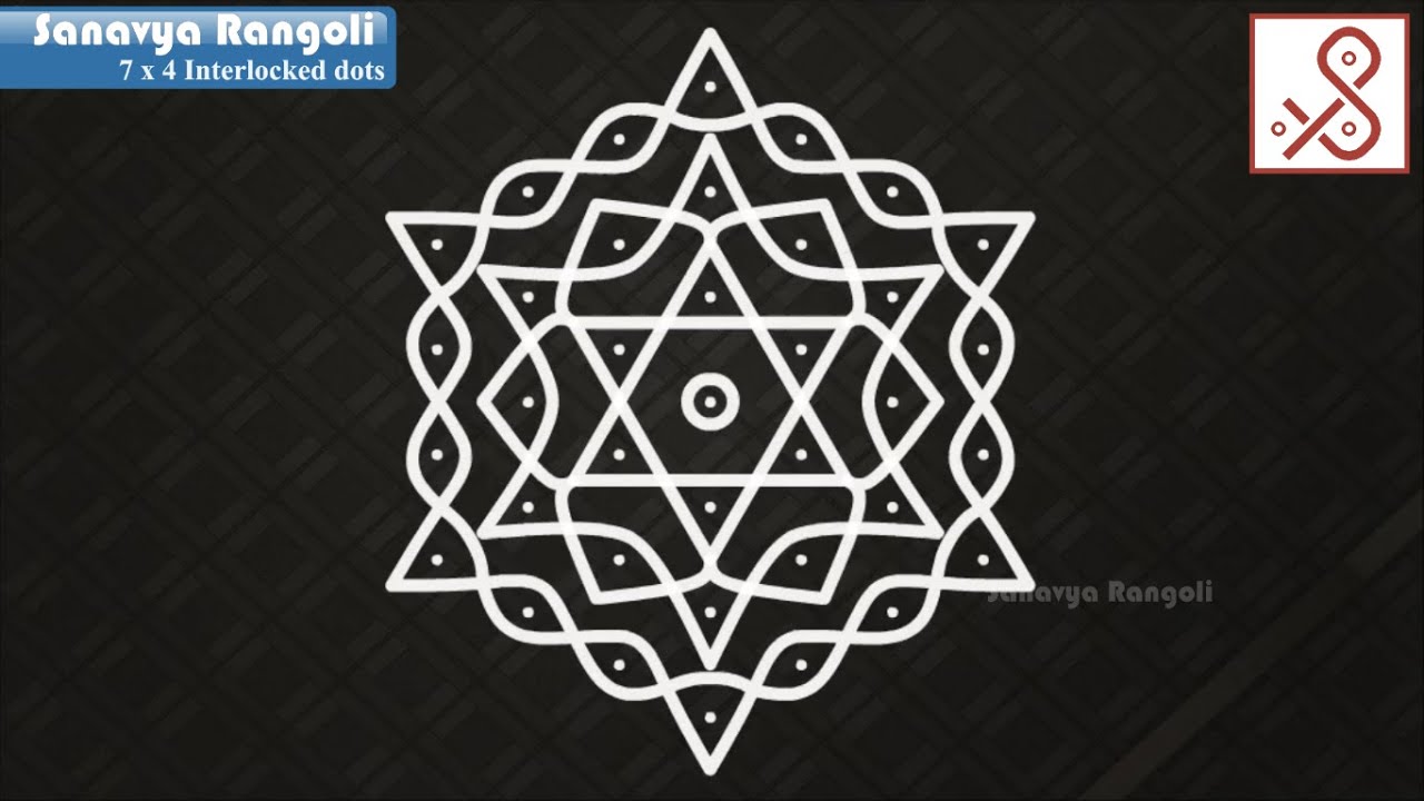 Simple and attractive 5 dots beginners kolam || Sikku kolam || kambi kolam || Chukka muggu