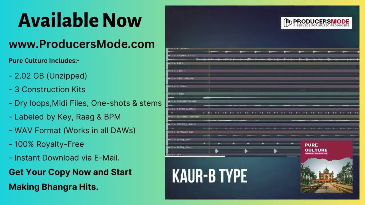 Pure Culture   Bhangra Sound Pack 2023   Dhol Loop Pack   Producers Mode