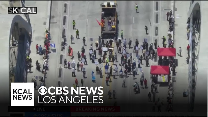 Protesters block 6th Street Bridge near downtown Los Angeles