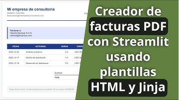Streamlit para Freelancers: Genera Facturas PDF en Segundos con Python, Jinja2 y pyhtml2pdf