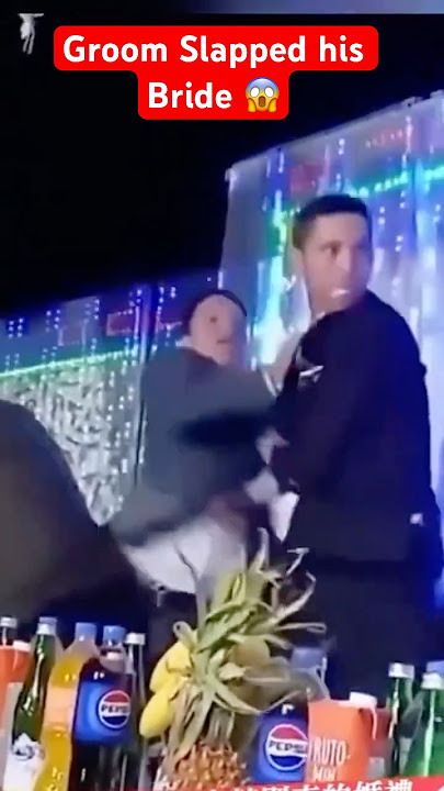 Groom slapped his Bride 😱😨 #groom #bride #slap #anger #viralvideo #shorts #funny