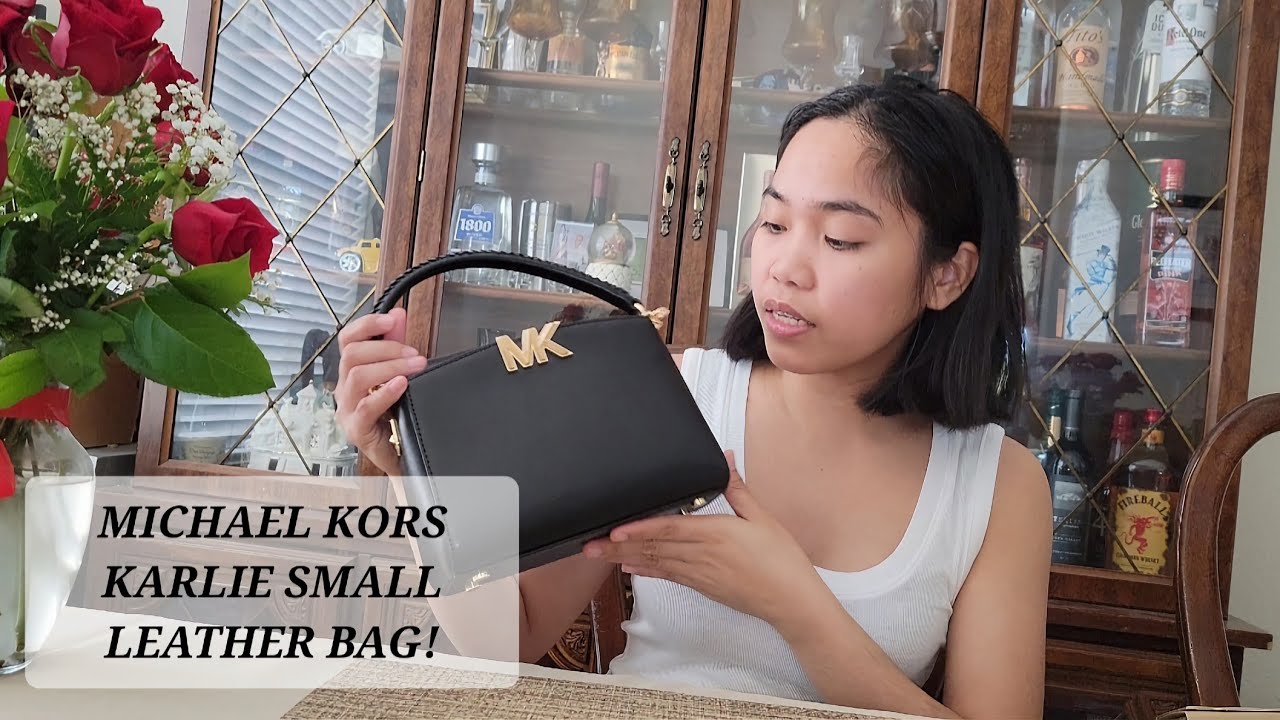 UNBOXING MICHAEL KORS KARLIE SMALL LEATHER CROSSBODY BAG - YouTube