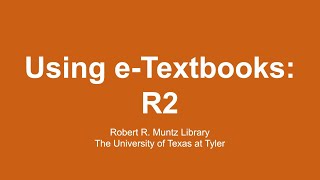 Accessing eTextbooks on the R2 Platform  A Step by Step Guide