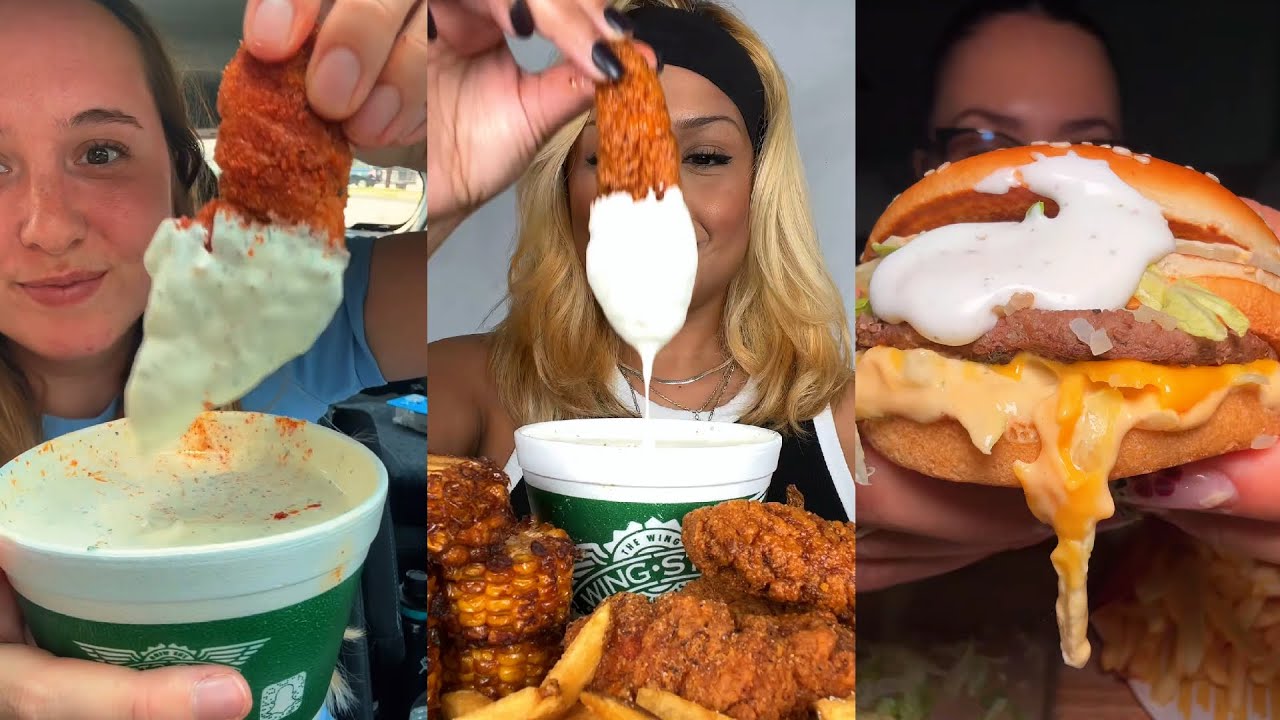 Подборка TIKTOK Mukbang | Wingstop, McDonald's, Chipotle, Crumbl, Wendy's и другие!