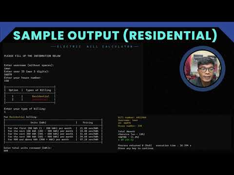 ECE128 MINI PROJECT (ELECTRICITY BILL CALCULATOR)