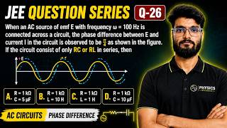 JEE Question Series Q-26 | AC Circuit Phase Difference (RC/RL Circuit) | JEE Main Physics