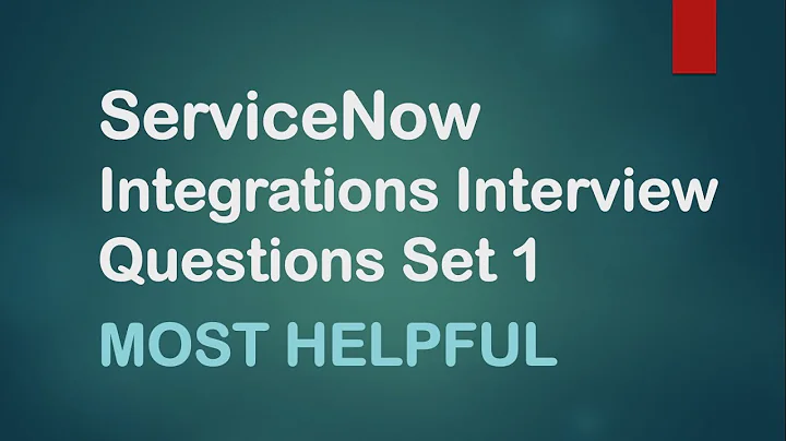 #1 ServiceNow Integrations Interview Questions Part-1| Important Questions with Answers| #ServiceNow