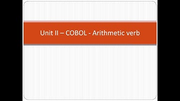 Cobol Arithmetic verbs
