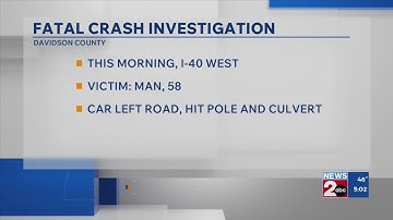Driver dies after single-vehicle crash on I-40 in Nashville