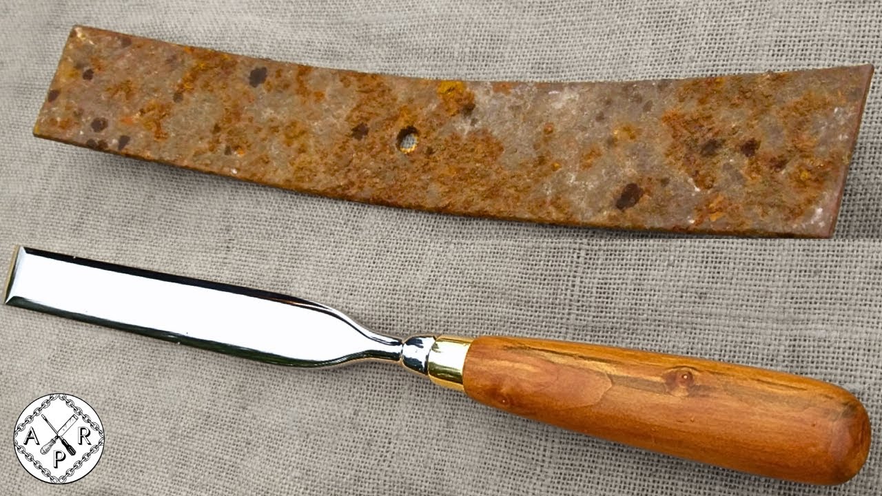 Forging a CHISEL out of Rusted Leaf SPRING - YouTube