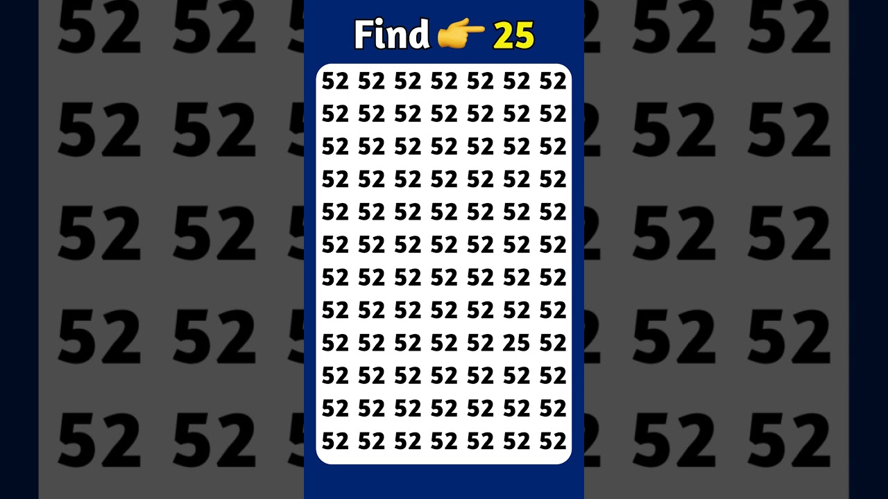 Find The Odd Number 25 