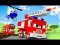 Sticky mud   the car patrol fire truck and police car in car city  cartoon car for children