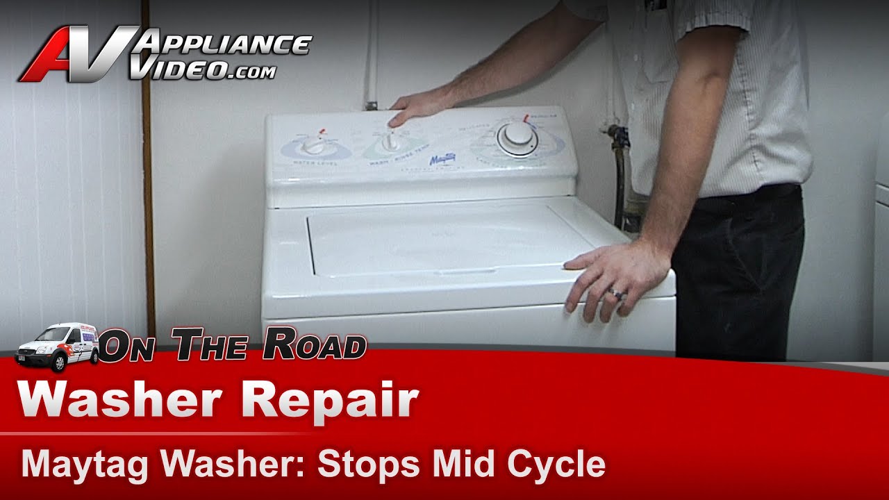 Maytag Washer Diagnostic & Repair - Stops mid Cycle - Not agitating or