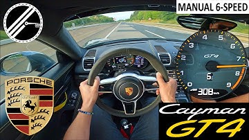 Porsche Cayman GT4 | 385 PS | *308 km/h* Top Speed Drive German Autobahn No Speed Limit POV