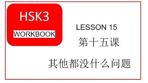 HSK 3 WORKBOOK LESSON 15 其他都没什么问题