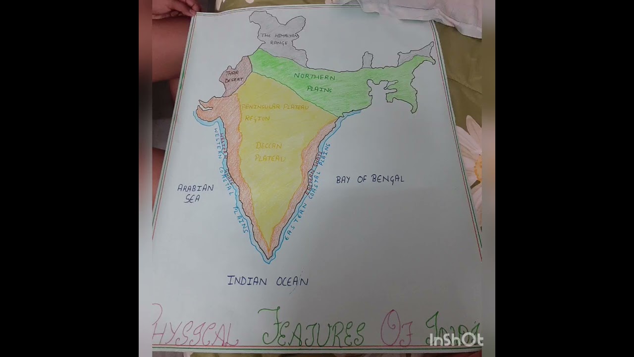 Physical Features Of India On Chart School Project Holiday Hhw Map With