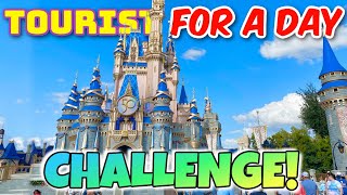 Disney's Almost IMPOSSIBLE Challenge! Attempting The Tourist For A Day Challenge At Magic Kingdom!