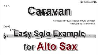 Caravan - Easy Solo Example for Alto Sax