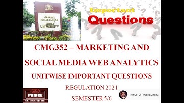 CMG352 Marketing and Social Media Web Analytics Important Questions l Easy Pass