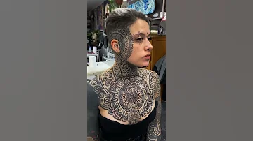 Face Tattoo | Face Tattoos | Neck Tattoos | Tattoo Girl (Done By Artist: TattoosByPaketh) #shorts