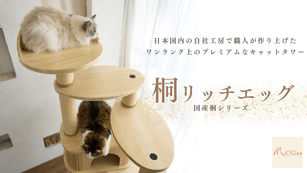 Mauタワー国産桐リッチエッグ 商品一覧 キャットタワー専門店Mau
