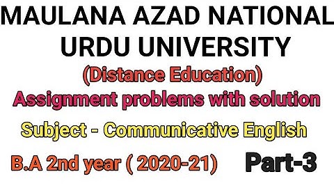 Assignment problems with solurion for MANUU students of 2nd year (2020-21 ) part-3 by Taufique