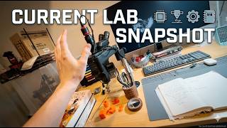 Workspace Snapshot: Things, Electronics, 3D Prints &amp; Unfinished Builds