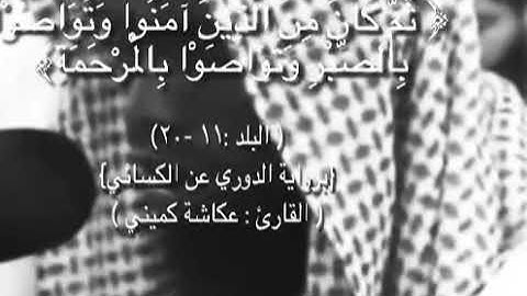 من سورة البلد | رواية الدوري عن الكسائي |القارئ عكاشة كميني