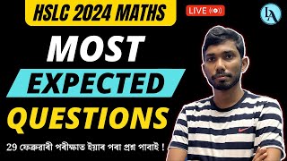 HSLC 2024 Maths Common Questions | HSLC 2024 Maths Important Questions | Let's Approach | LIVE