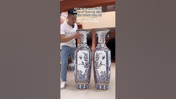 Lộc Bình Tứ Cảnh 1m2 Vẽ Vàng Loại Đẹp - Lộc bình sứ bát tràng . #gomsubattrang