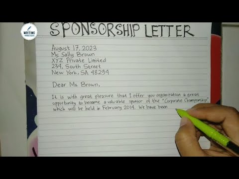 Video: How to Write a Sponsor Application Letter