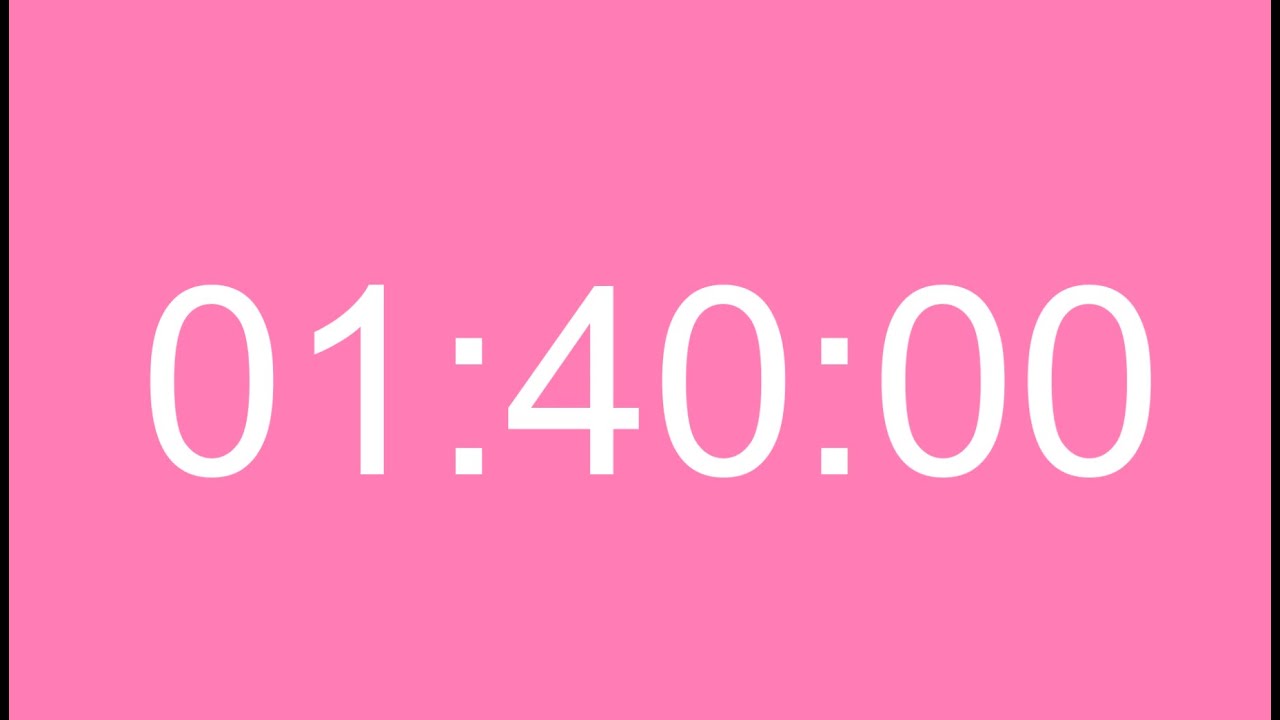1 Hour 40 Minute Focus Timer (Pink) – Study, Work, Pomodoro | Timely Countdown