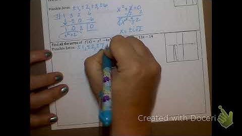 7.2A Complex and Irrational Zeros of a Polynomial 9/6/18