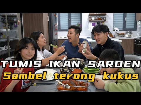 MASAK TUMIS IKAN SARDEN DAN SAMBAL TERONG KUKUS,LIHAT KELUARGA KU MAKAN SAMPAI JILAT2 PIRING