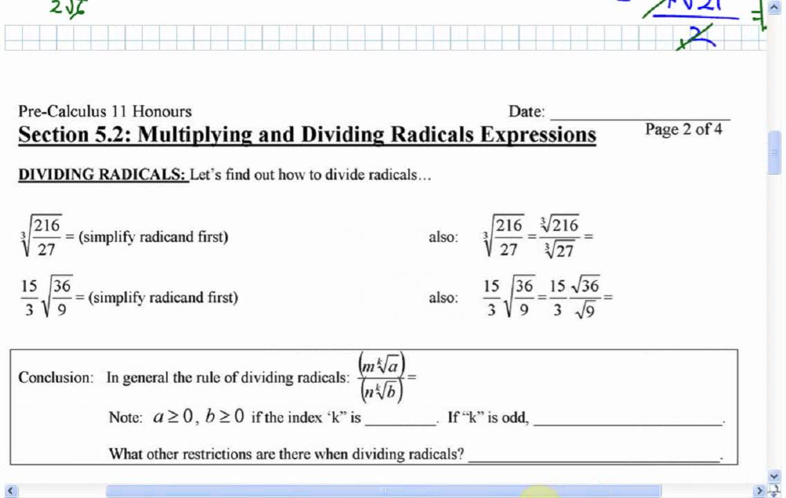 Pre Calc 11H Chapter 5 section 2 part 1 - YouTube