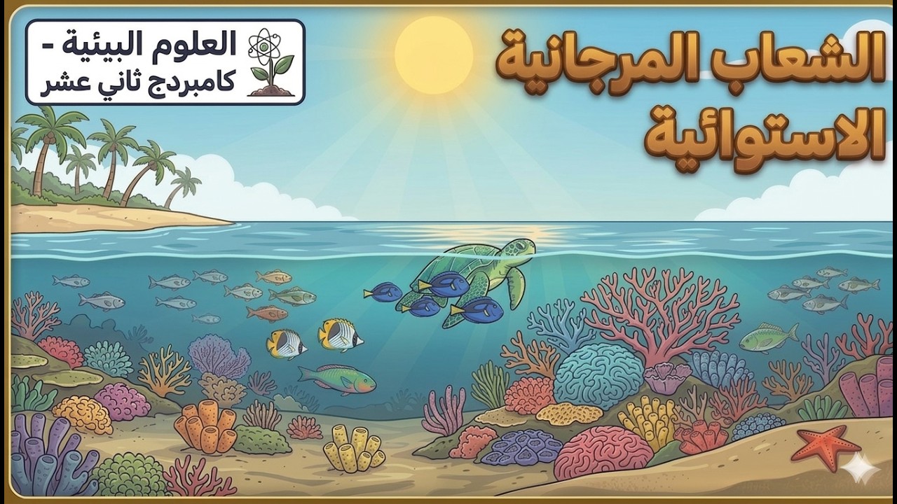 شرح الشعاب المرجانية الاستوائية | مادة العلوم البيئية | الصف الثاني عشر (الفصل الدراسي الثاني)